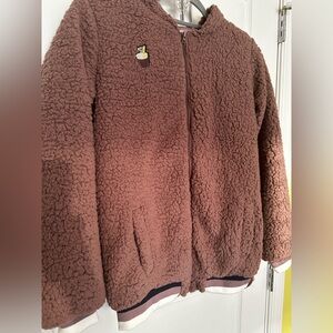Deux par Deux Nordstrom Pink Sherpa Jacket size 12-14Y